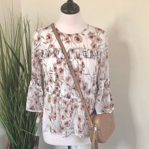 Floral Ruffle Blouse